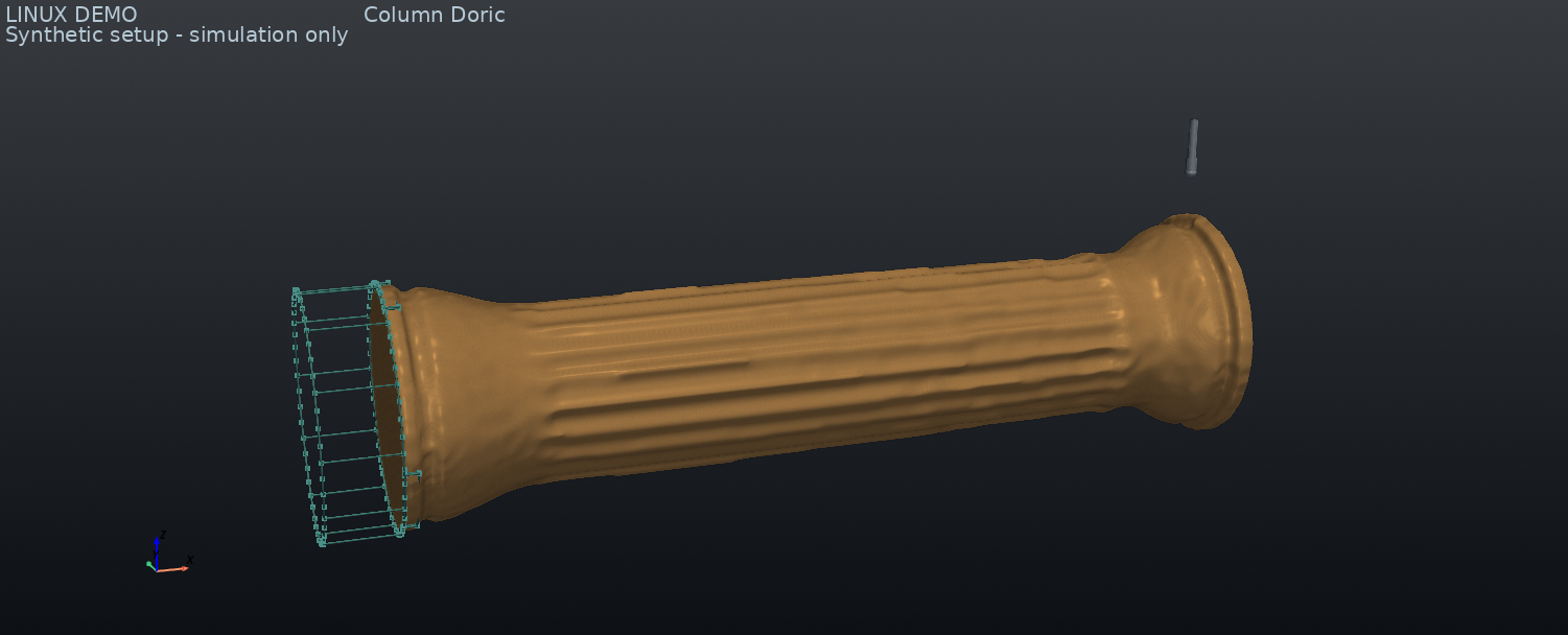Linux demo: doric column in the RotatoCAM stock simulation