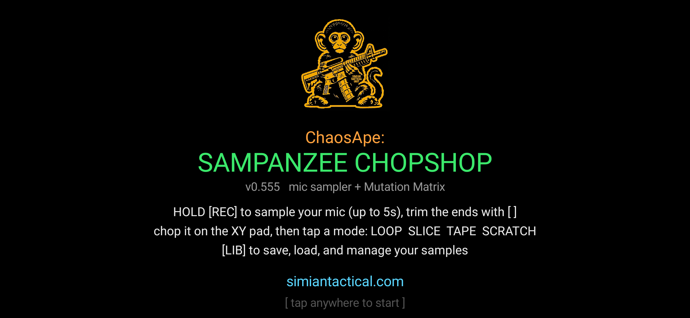 ChaosApe: Sampanzee ChopShop app screenshot 1