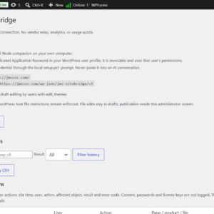 JMS SiteBridge connection settings inside WordPress